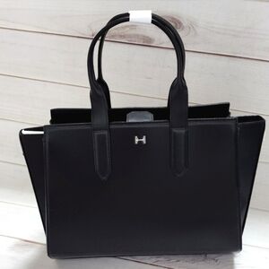 Halston Heritage East West Leather Tote in Black with Dust Bag - New With Tags